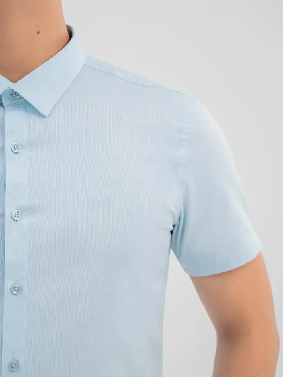 Sơ Mi Nam Bạc Hà Cộc Tay - Xanh lơ - M