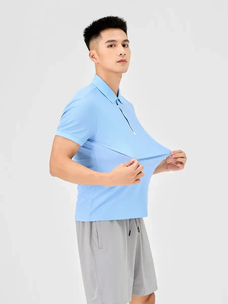 Polo Thể Thao Nam Trụ Áo Ép Sim - Xanh blue - M
