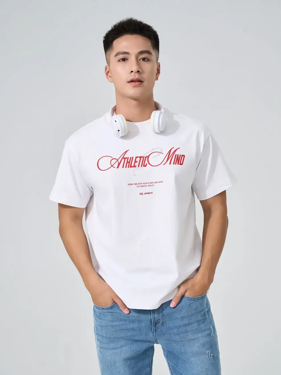 T-shirt Oversize Athletic Mind - Trắng - 0
