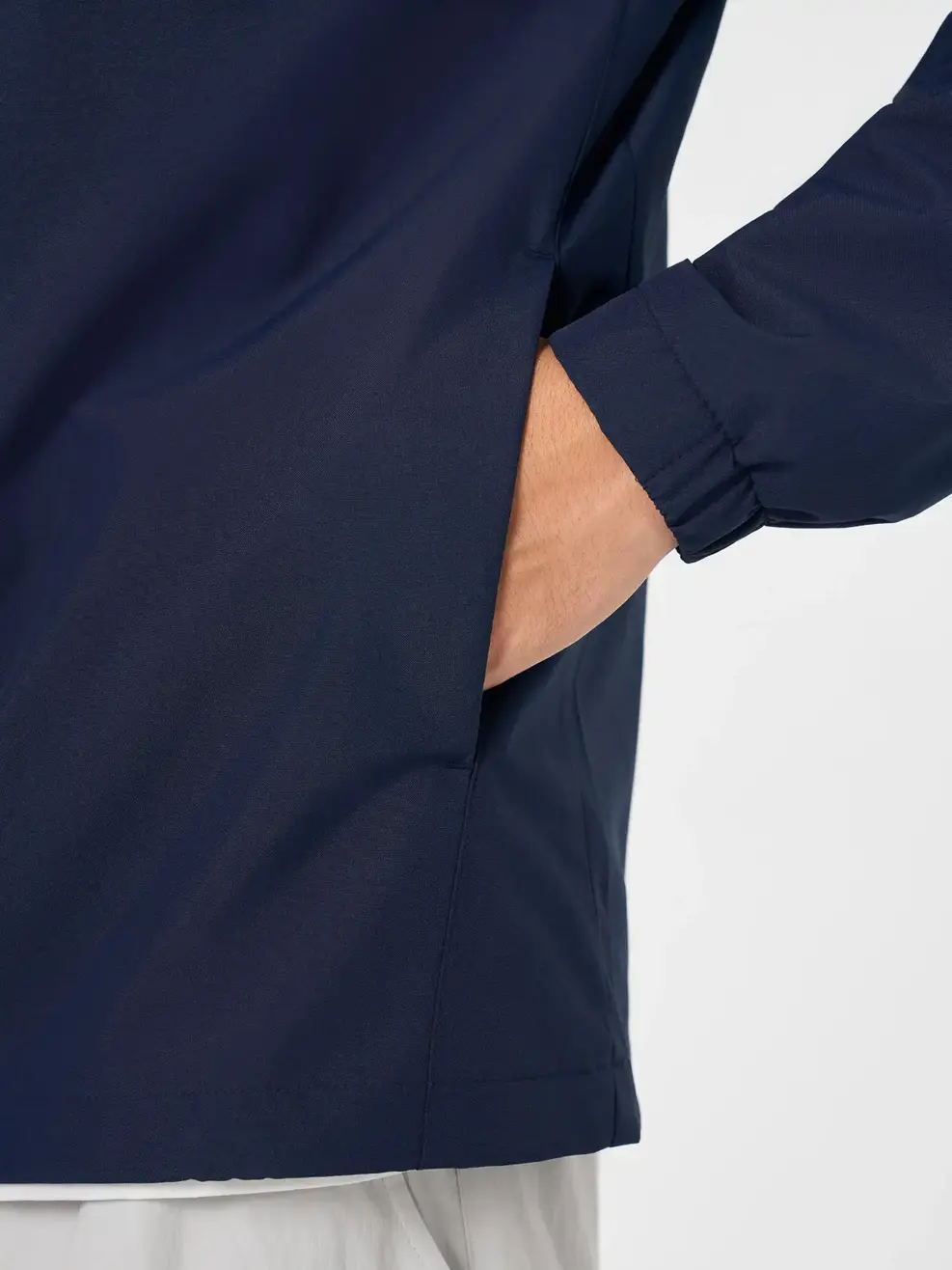 Áo Khoác Gió nam cơ bản phối dây dệt - Navy 001 - M