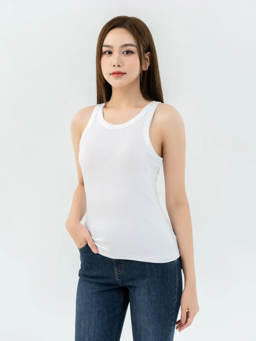 Áo 2 Dây Nữ Dáng Ôm Tôn Dáng - Trắng - S