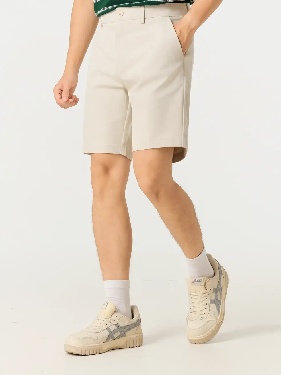 Quần Shorts nam cơ bản phối dây dệt -  Be 236 - 29
