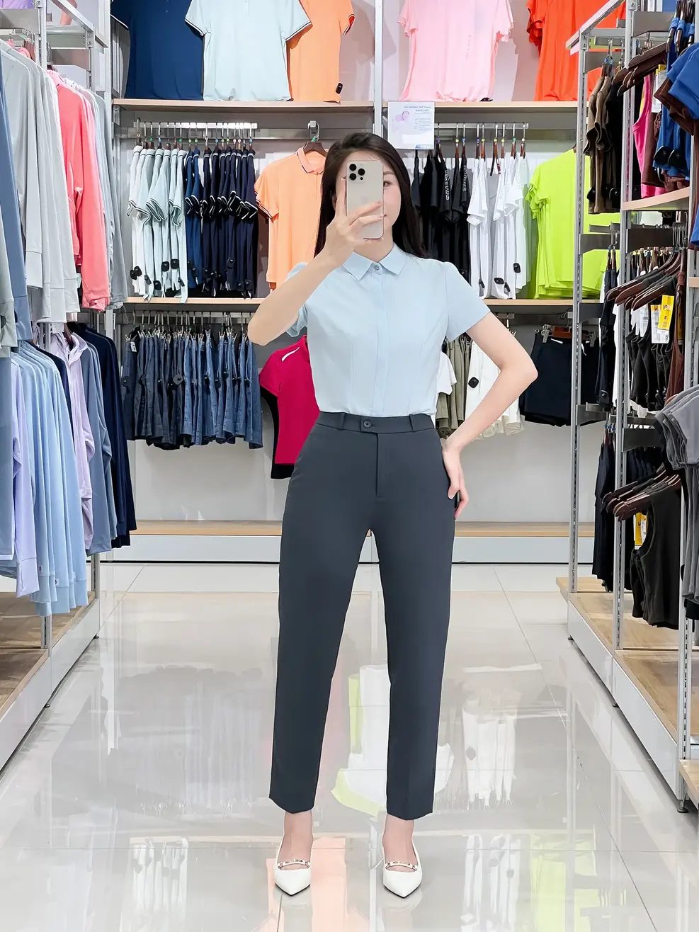Quần Âu Nữ Côn Túi Tam Giác (qan7070) - Than chì 002 - S