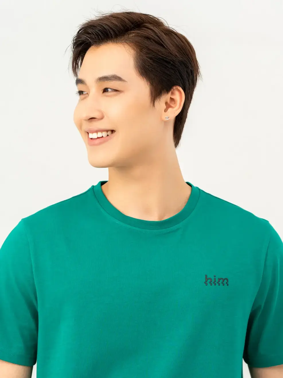 T-shirt Nam In Chứ Him Bột Ngô - Xanh Lá - XL