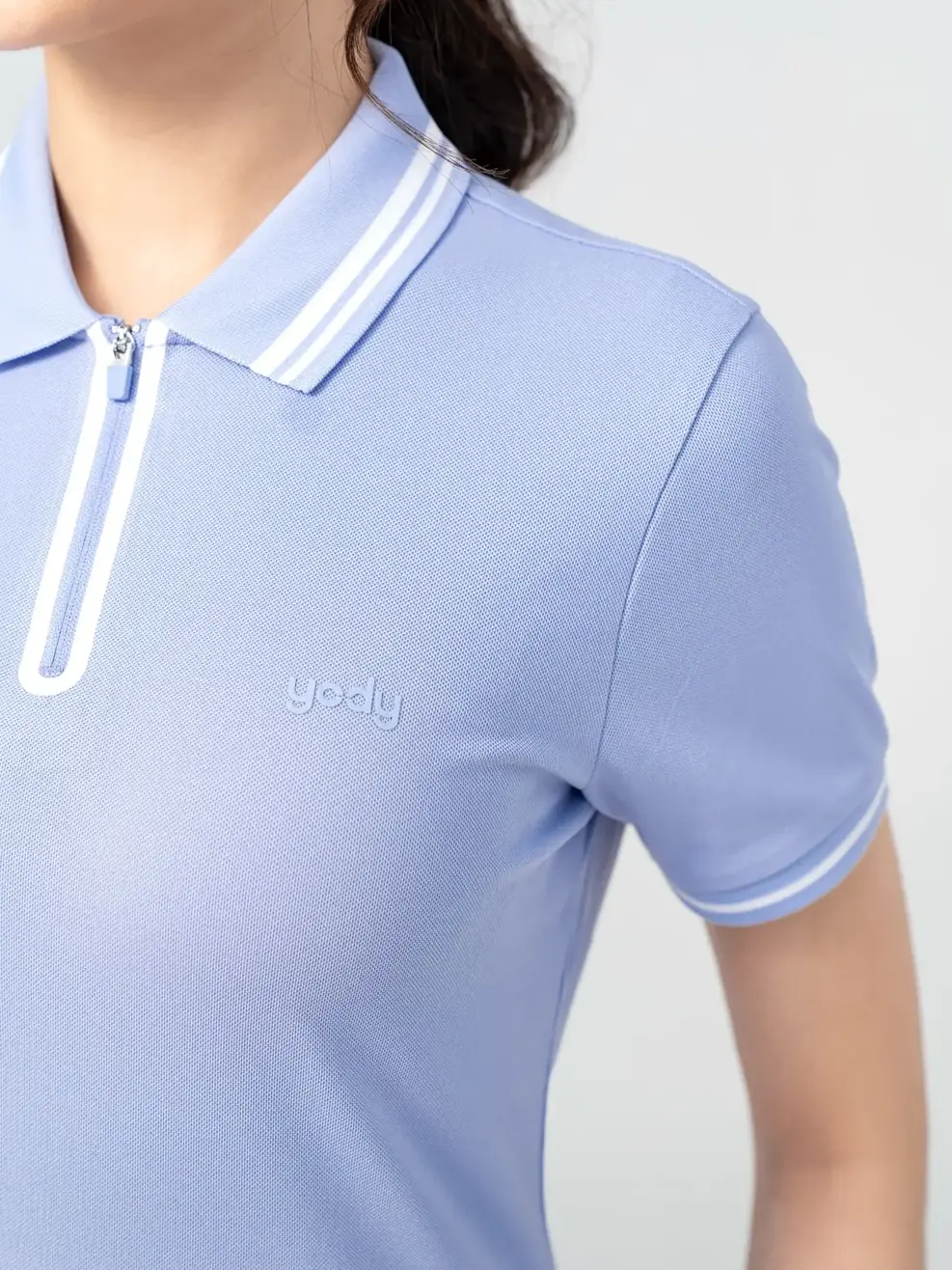 Polo Nữ Cafe Dệt Tổ Ong Nẹp Khoá - Tím nhạt - S