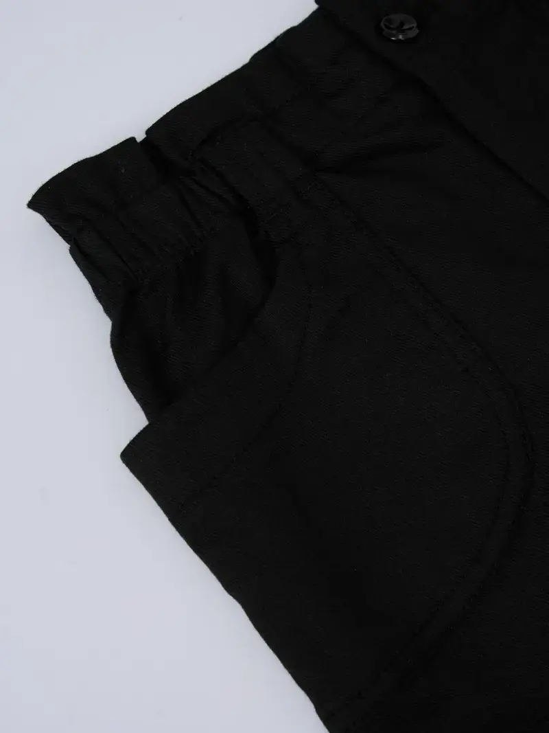 Quần Shorts Bé Gái Túi Ốp - Đen 001 - 2-3