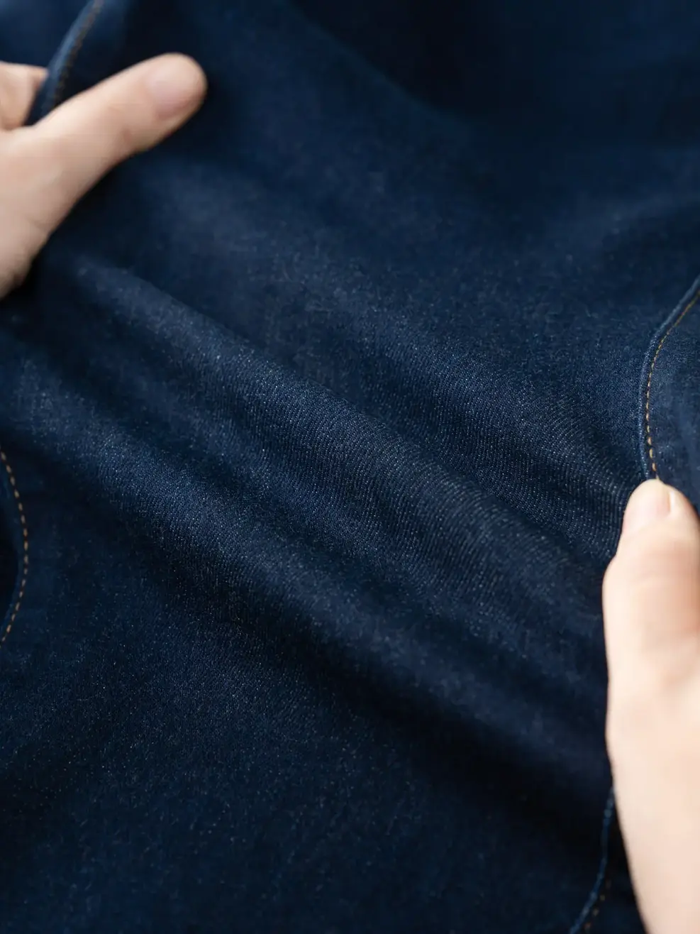 Quần Jean Nữ Baggy Cạp Cắt Phối  - Xanh đậm - 25