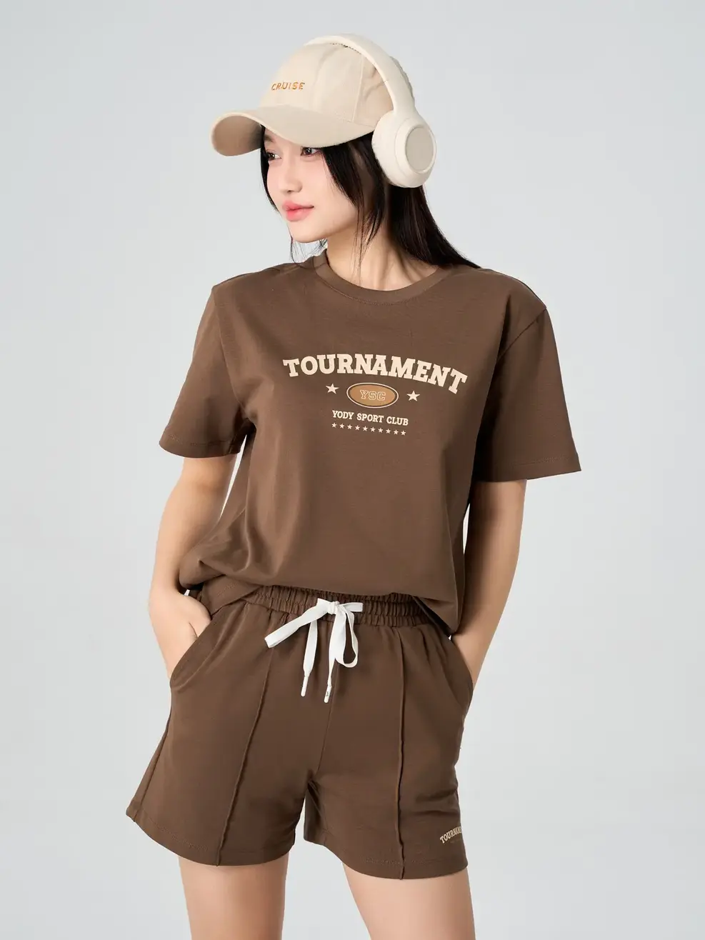 Bộ Đồ In Ngực Áo - Màu nâu 002 - M