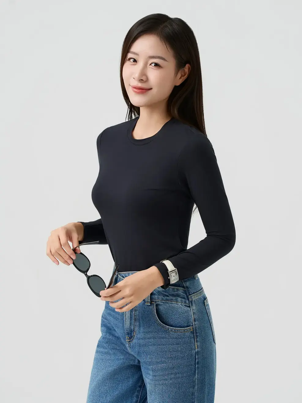 Áo Body Giữ Nhiệt Bamboo Cổ Tròn - Đen 006 - S