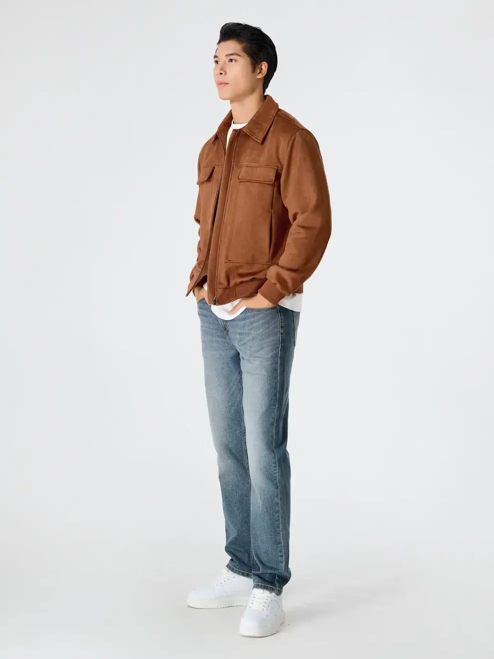 Áo Khoác Nam Da Lộn - Nâu 169 - M