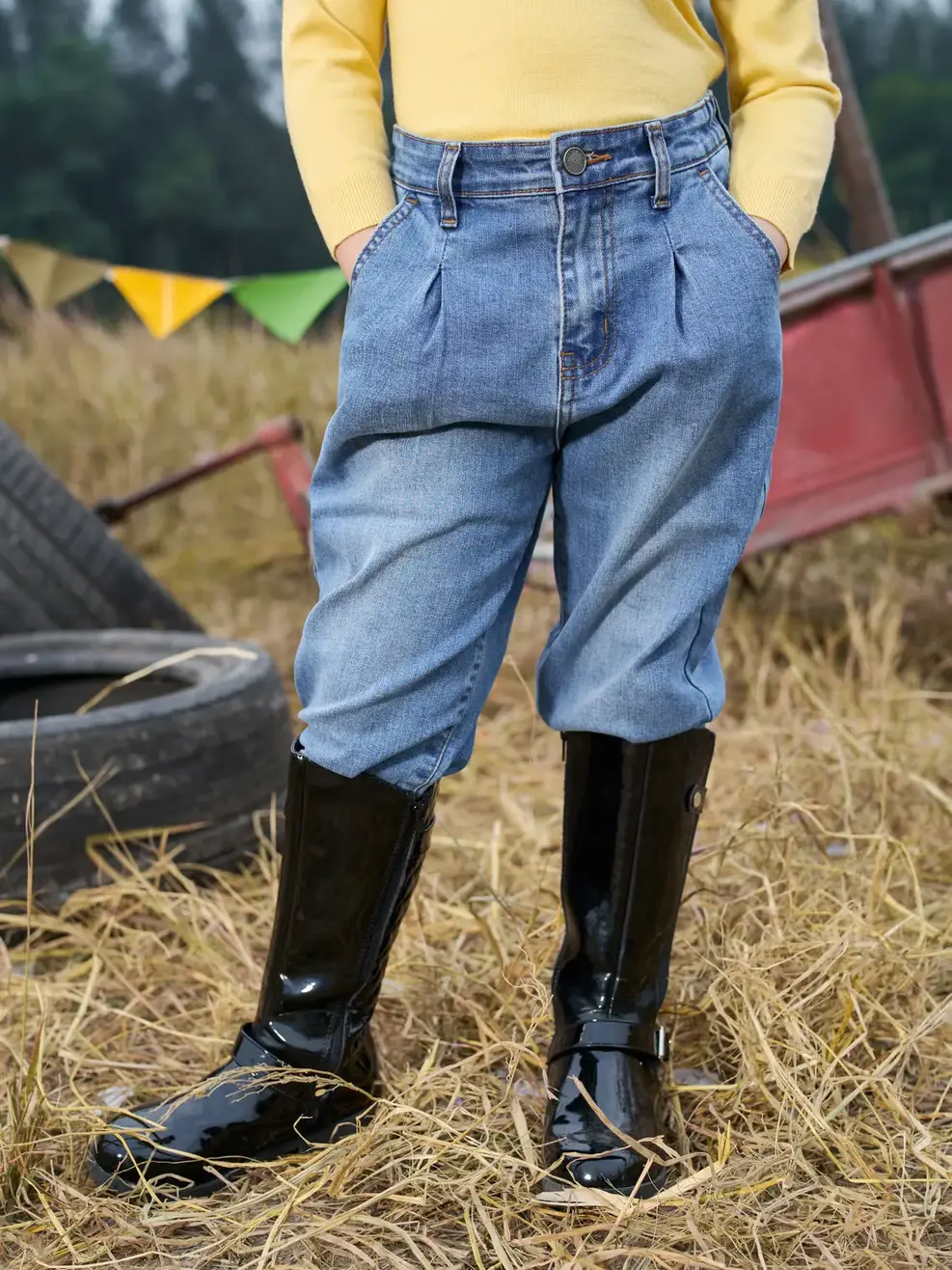 Quần jean kid baggy - Xanh nhạt - 8-9
