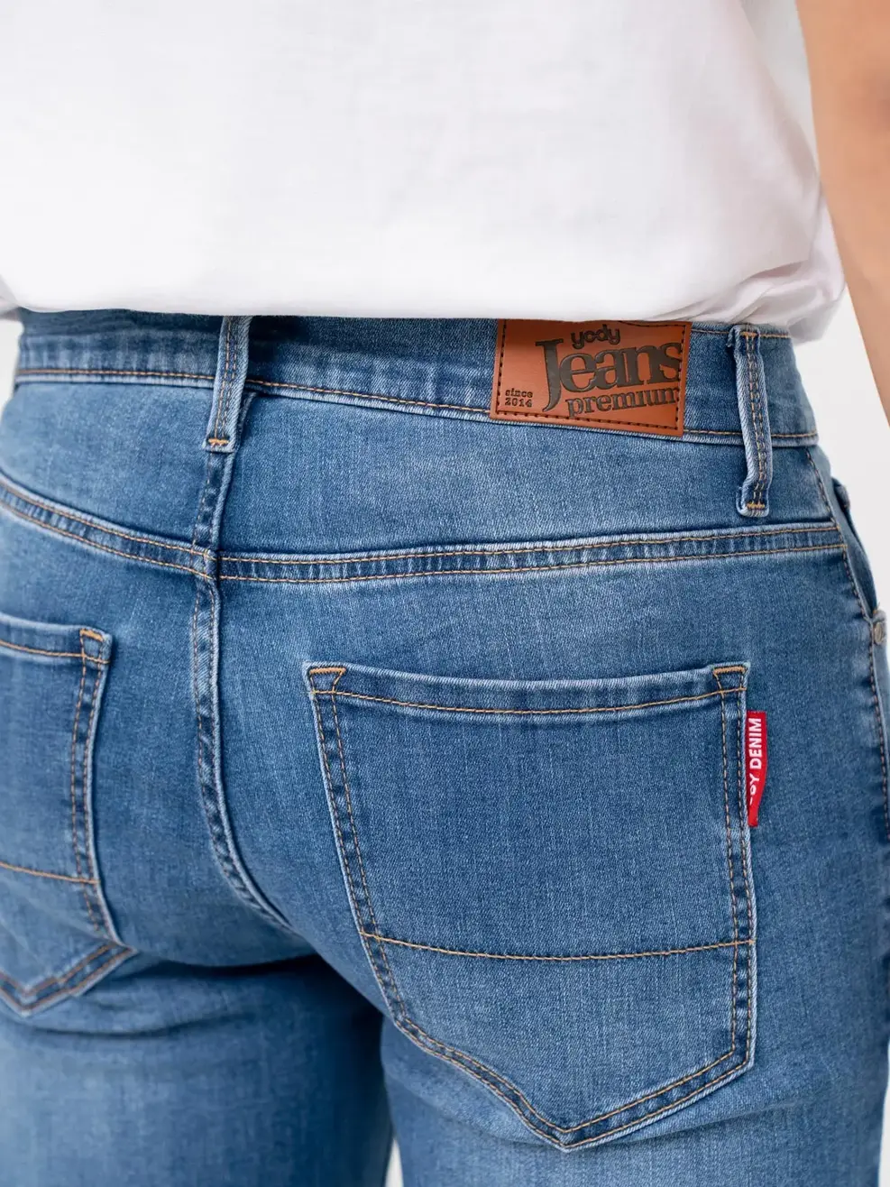 Quần Jeans Nam Slim Fit Coolmax Mác Kẹp Yody Denim - Xanh nhạt - 28