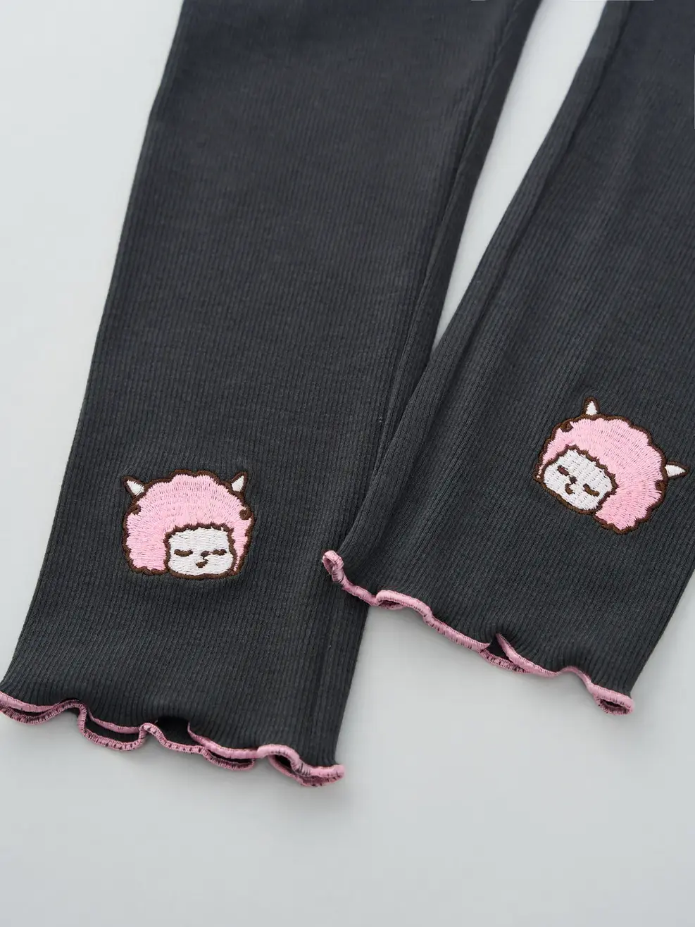 Quần Leging Kid Thêu Cừu - Xám - 2-3