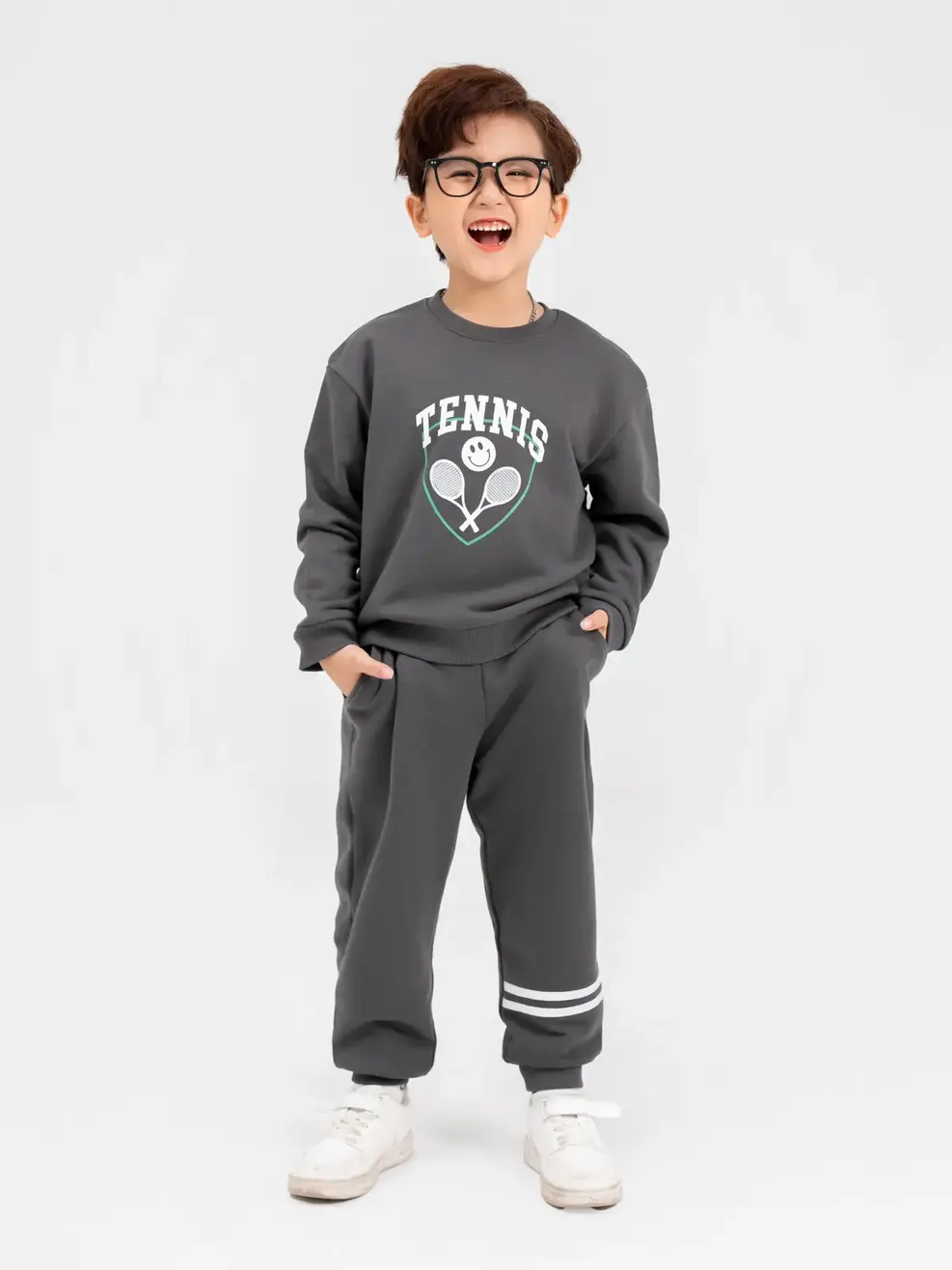 Bộ Đồ Thu Đông Kid Tennis - Ghi - 2