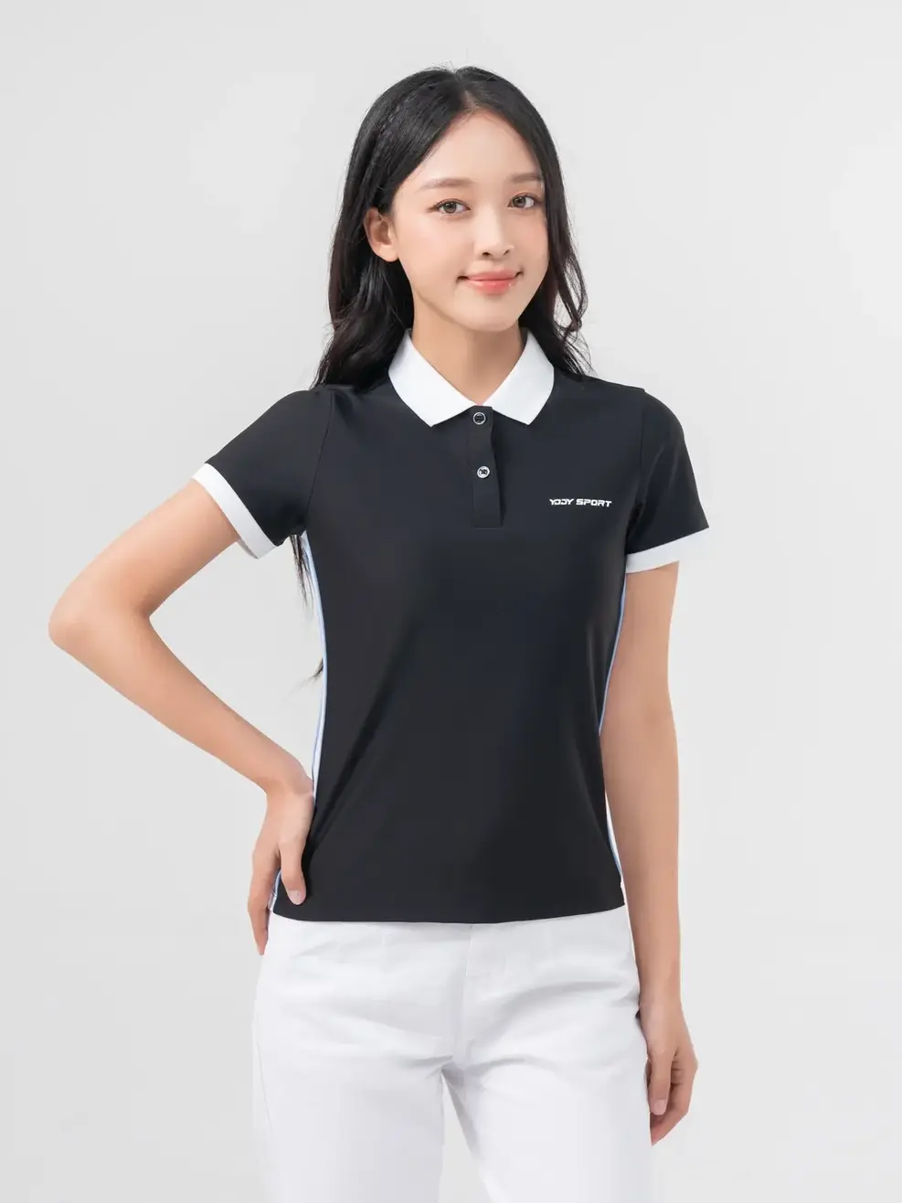 Polo Thể Thao Nữ Airycool Phối Màu - Đen - S