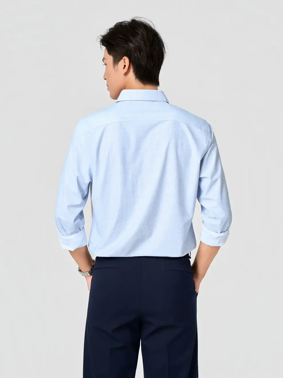 Áo Sơ-mi nam dài tay kẻ caro cao cấp - Kẻ Xanh Da Trời 187 - M