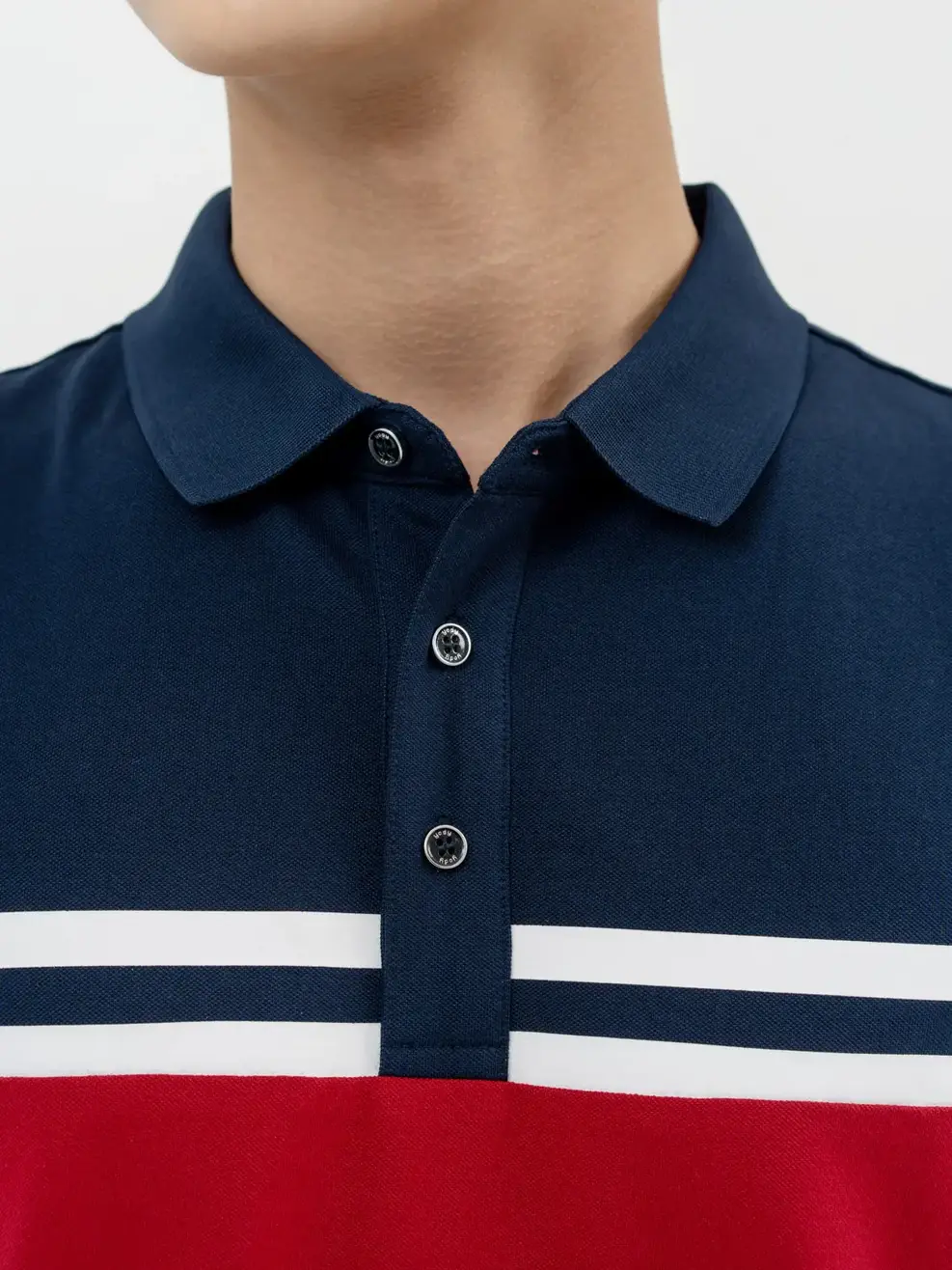 Áo Polo Nam Mắt Chim Phối Màu In Kẻ - Đỏ - M