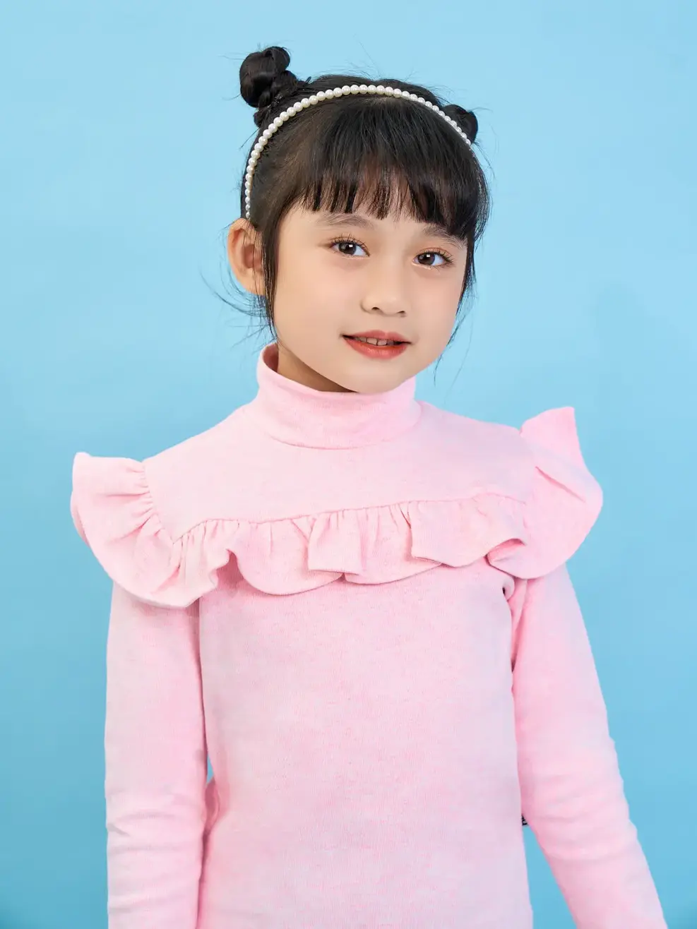 Áo thun kid cổ cao bèo ngực - Hồng - 2