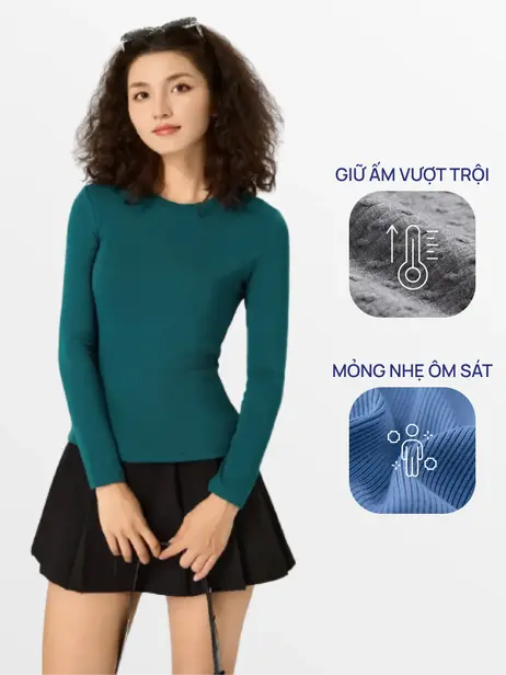 Áo Thu Đông Body Nữ Giữ Nhiệt XTRA - HEAT™ Cổ Tròn