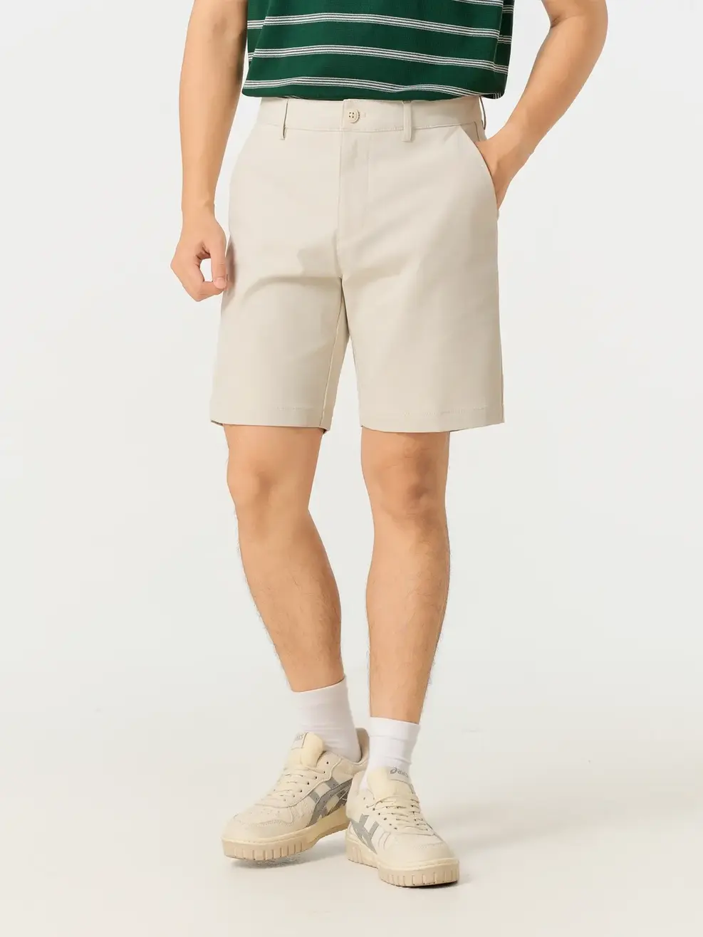Quần Shorts nam cơ bản phối dây dệt -  Be 236 - 29