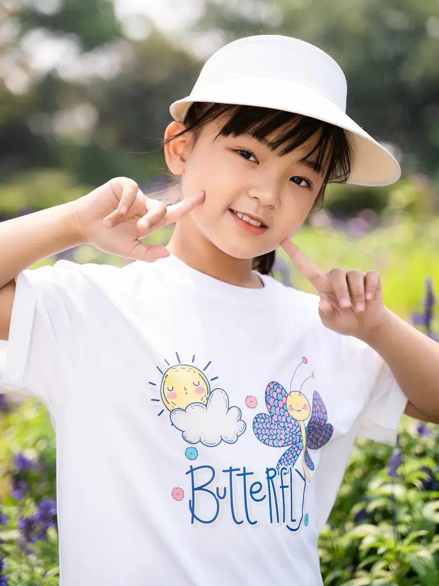 Váy kid nữ cánh bướm thêu - Trắng - 10