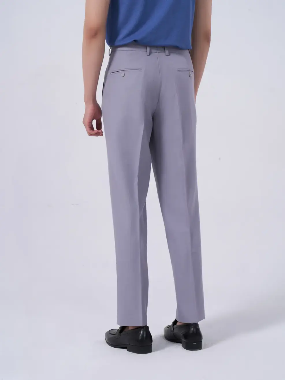 Quần âu nam classic bổ túi sườn - Ghi sáng - 2XL