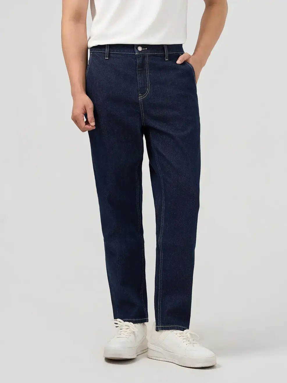 Quần Jeans Nam Baggy Raw Denim - Màu chàm 001 - 28