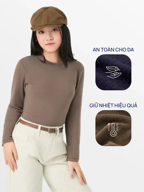 Áo Body Giữ Nhiệt Trẻ Em Cổ Tròn Cơ Bản