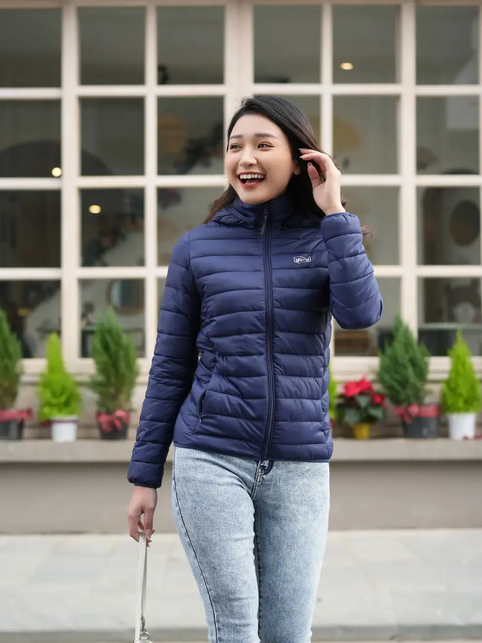 Phao nữ dáng ôm Yody - Tím than - XL