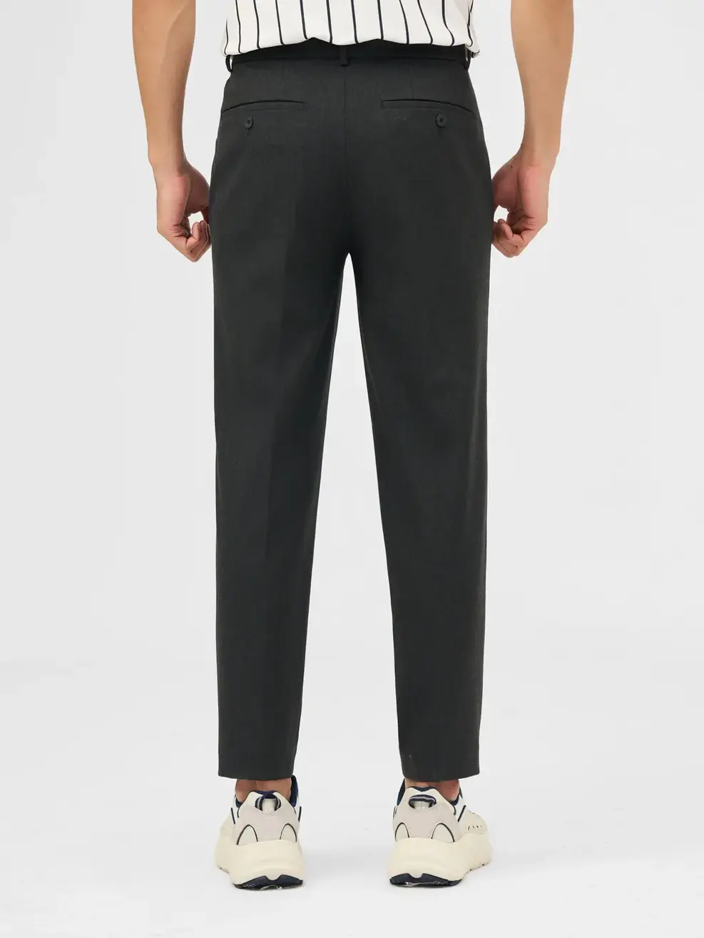 Quần Âu Nam Cạp Chun Ốp - Ghi Đậm - 29