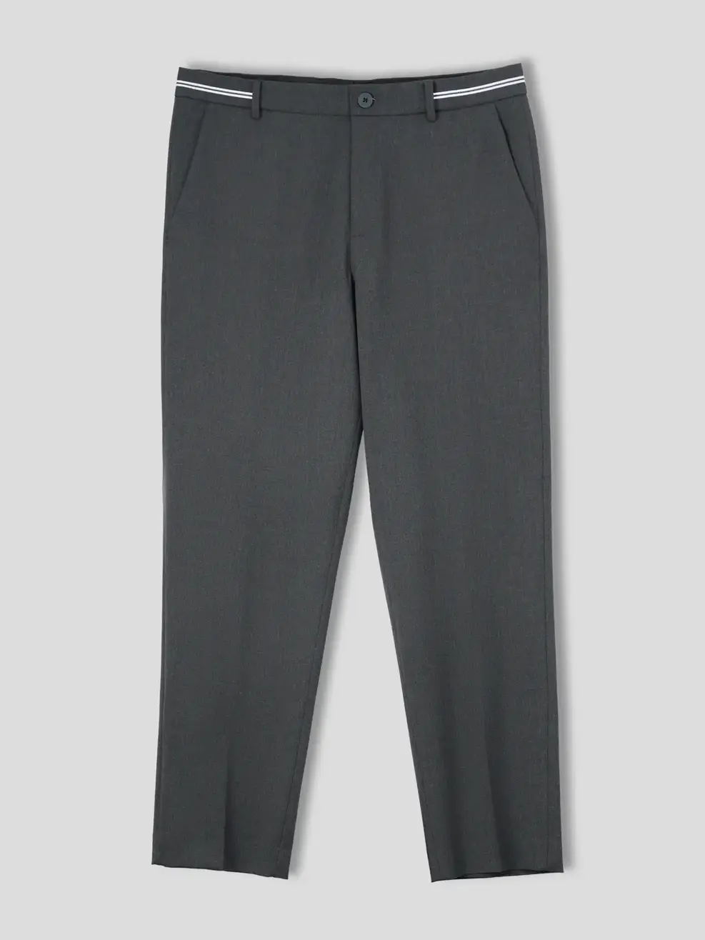 Quần Âu Nam Slim Fit Phối Cạp - Than chì 017 - 29