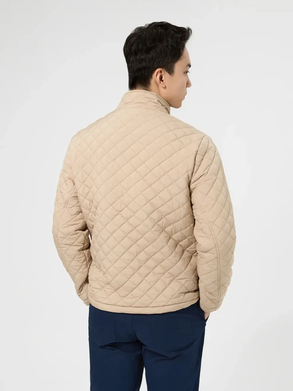 Áo Phao Nam Trần Trám Nẹp Giấu Khoá - Cát cháy - M