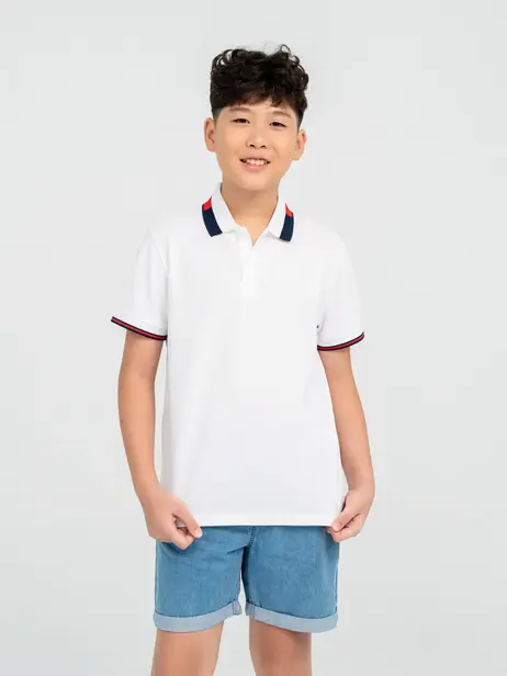 Áo Polo Bé Trai Dệt Tổ Ong Phối Bo