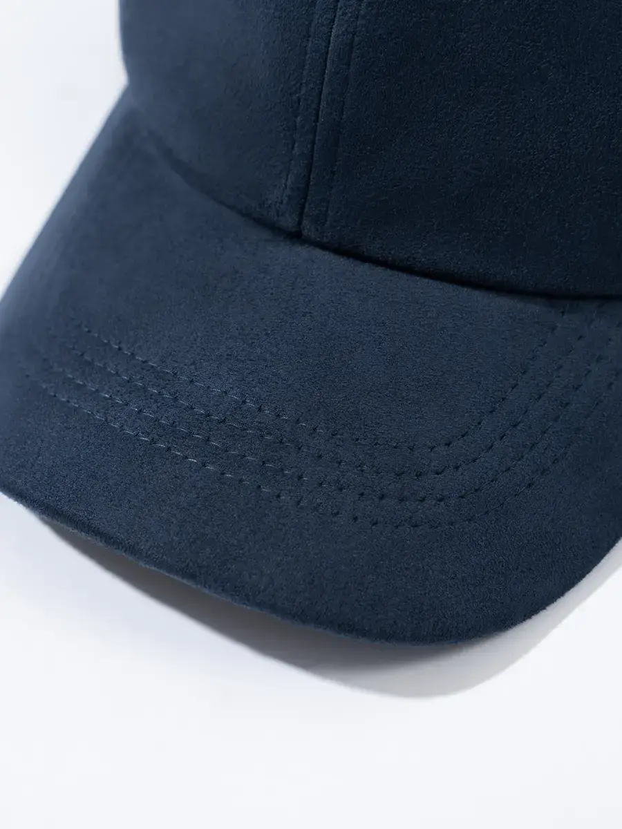 Mũ Nam Trơn Vải Da Lộn - Xanh đen