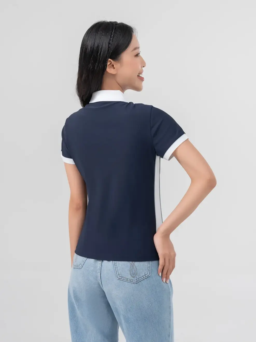 Polo Thể Thao Nữ Airycool Phối Màu - Navy - S