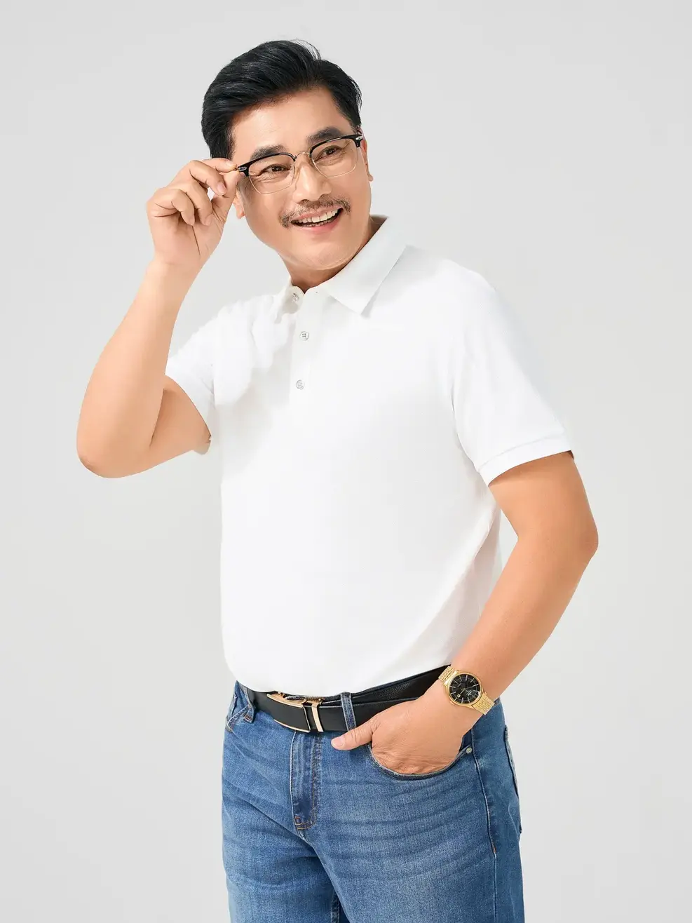 Polo Nam Bổ Thân  - Trắng - 4XL