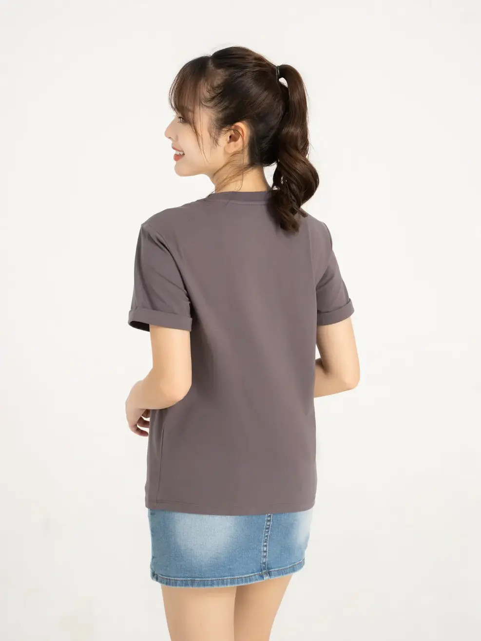 Áo thun nữ xuông - Xám - XL