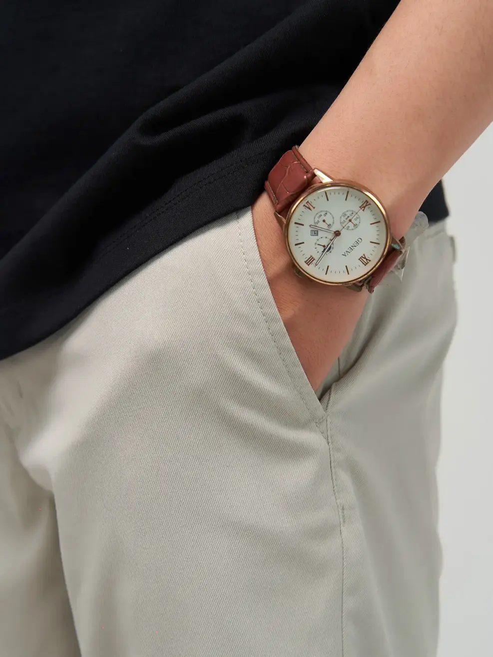 Quần sooc nam diễu túi hậu - Ghi - 33