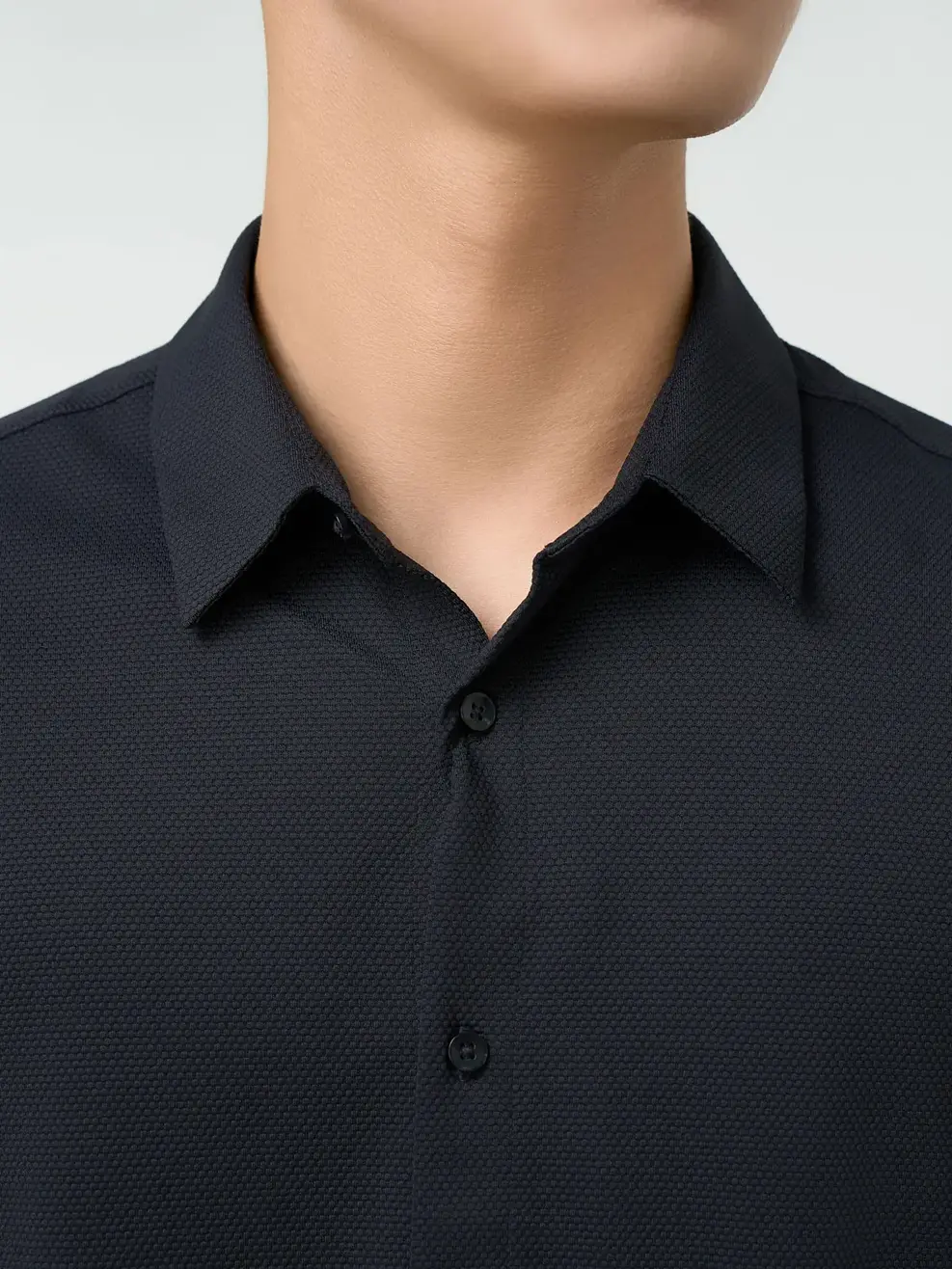 Áo Sơ Mi Nam Cộc Tay Business Bề Mặt Tổ Ong - ĐEN 002 - XL