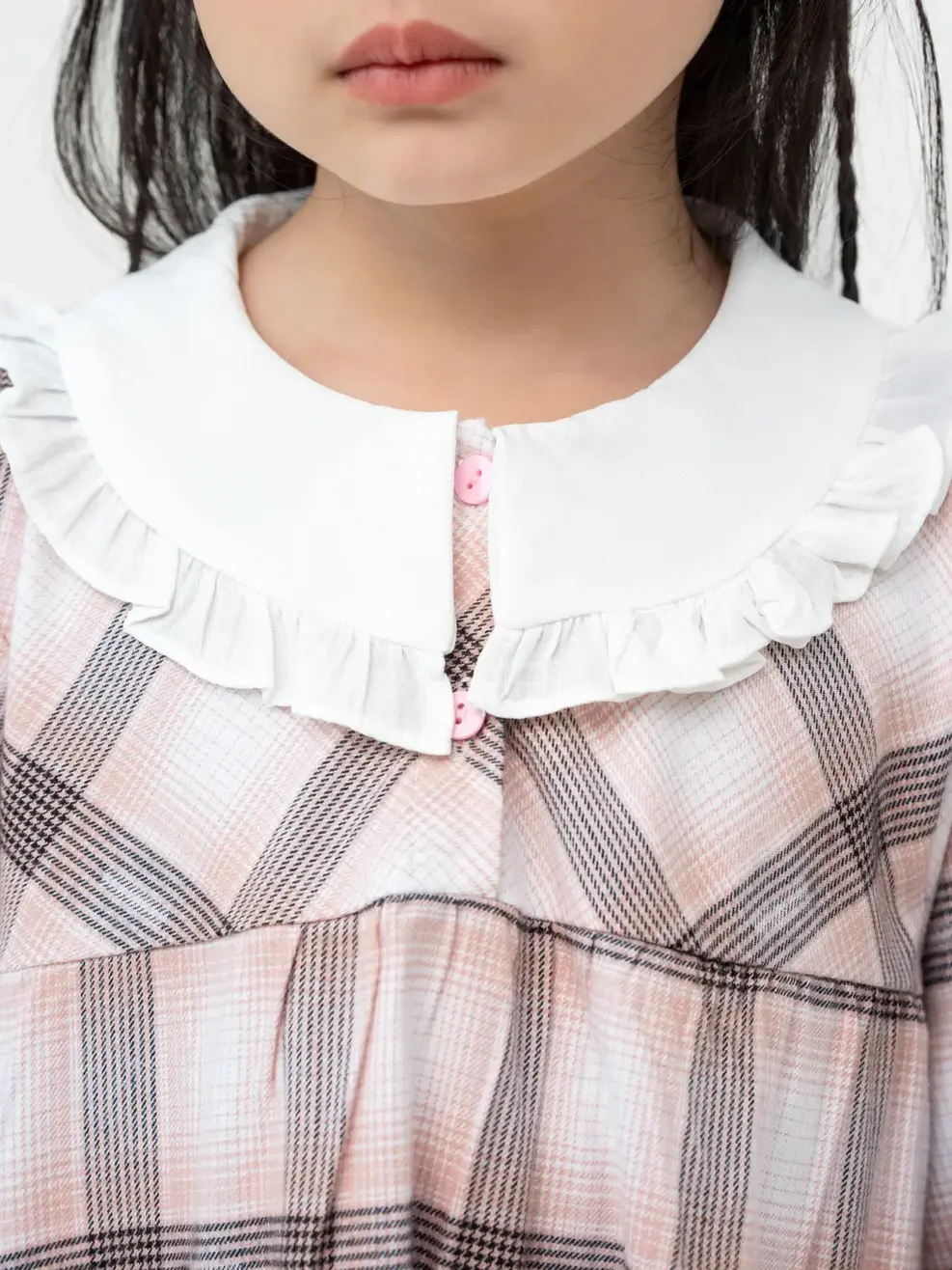 Váy Kid Nữ Phối Cổ Kẹp Bèo - Hồng - 2