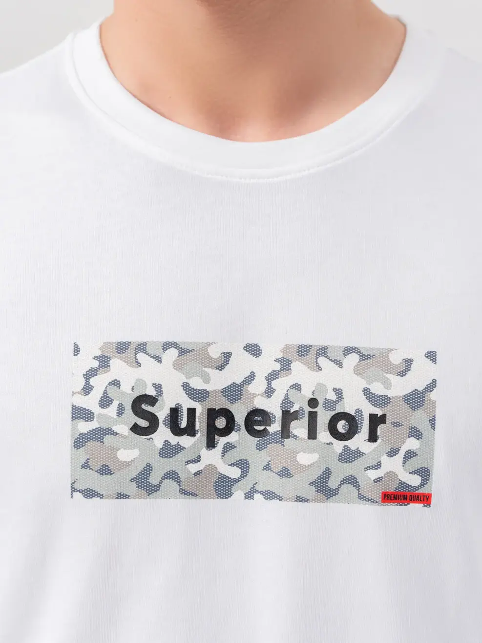T-shirt Nam In Superior Cotton Usa - Trắng 1 - M