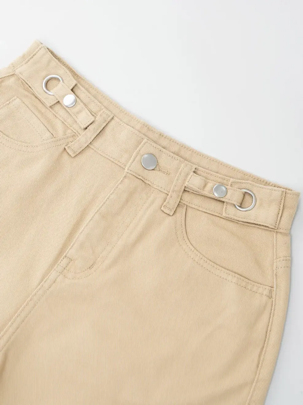 Quần Short Jeans Nữ Denimlike Cạp Cúc Điều Chỉnh - Nâu be - 25