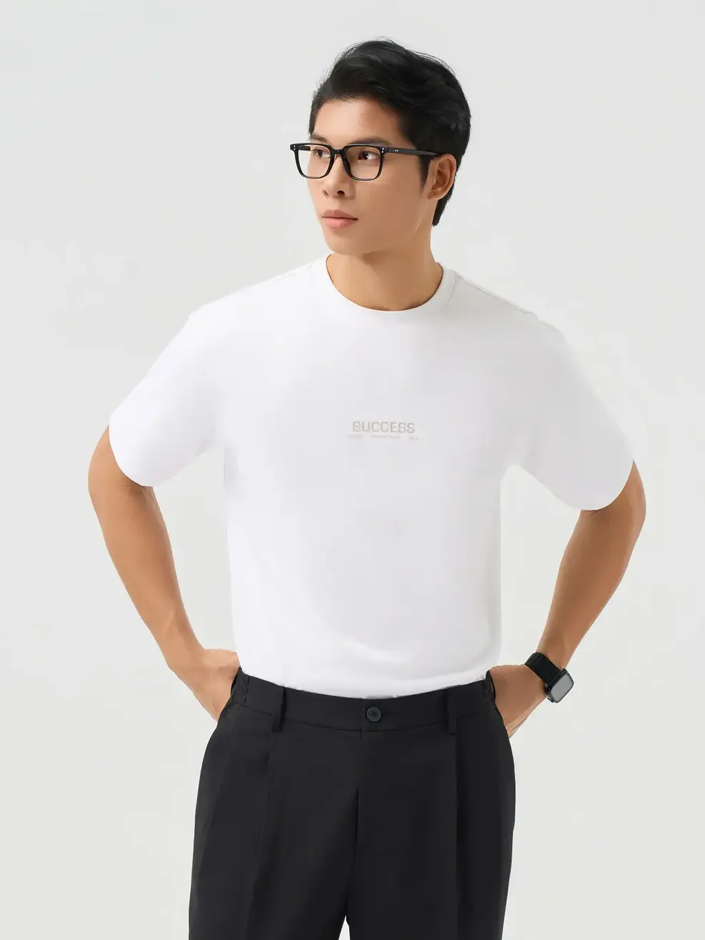 Áo Phông Nam Relax In Chữ - Trắng 001 - M