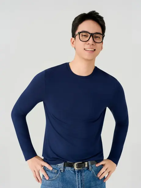 Áo Phông Nam Dài Tay Cổ Tròn