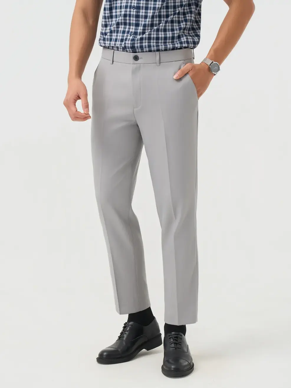 Quần Âu Nam Nano Ngang Mắt Cá Chân - Xám 060 - 29