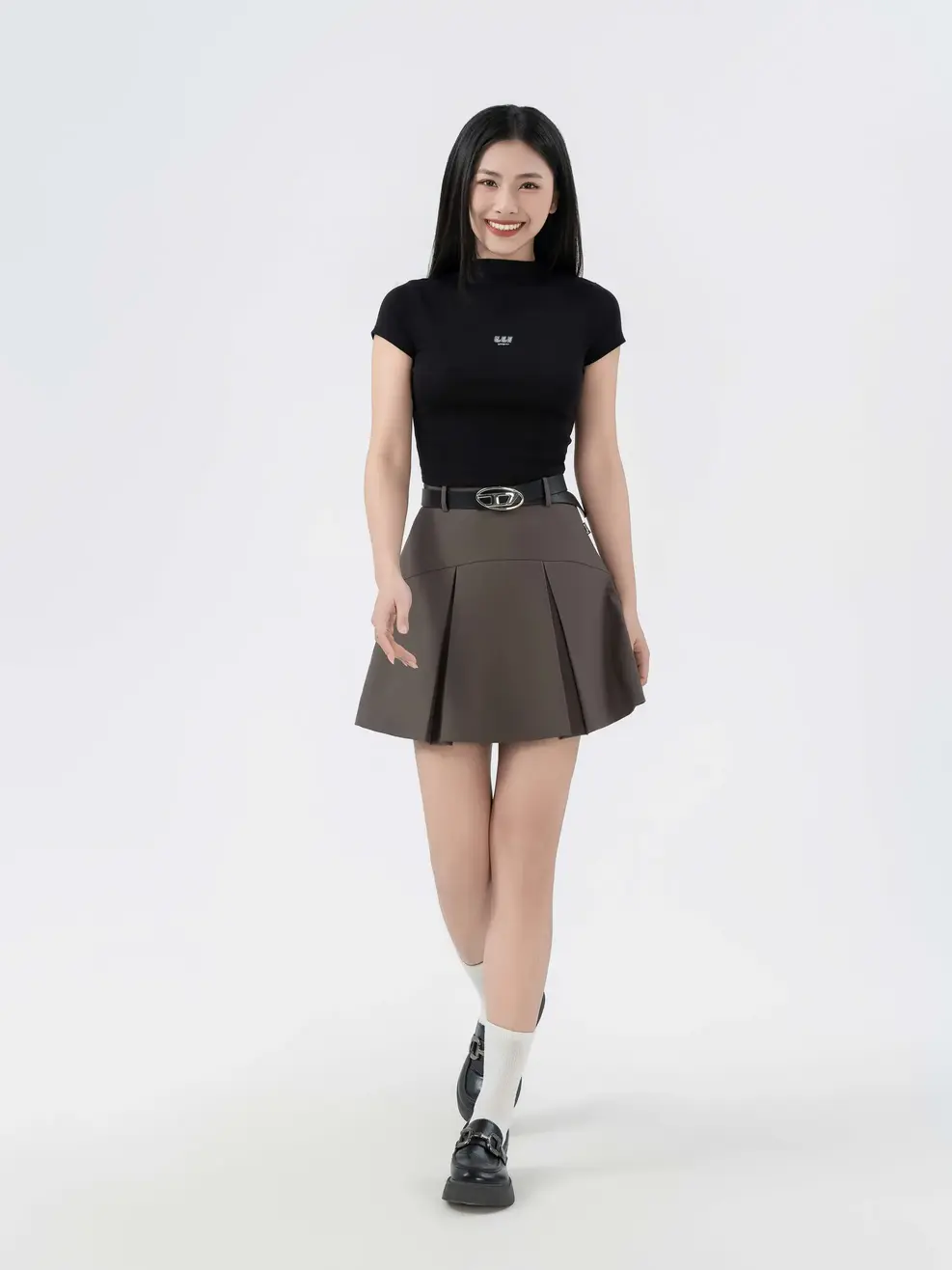 Chân Váy Nữ Ly Súp Trẻ Trung - Nâu đậm - S