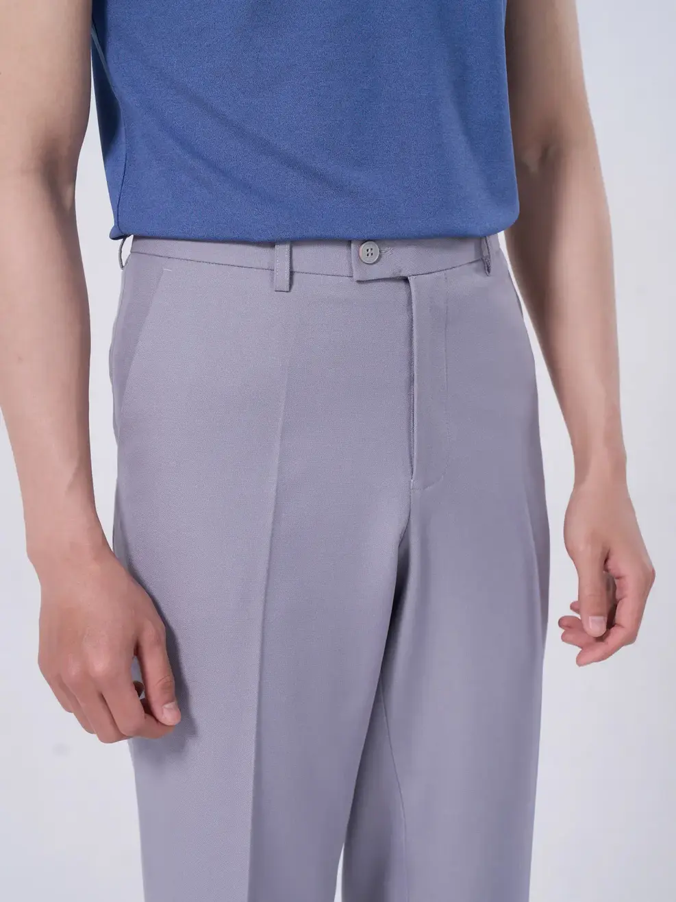 Quần âu nam classic bổ túi sườn - Ghi sáng - 2XL