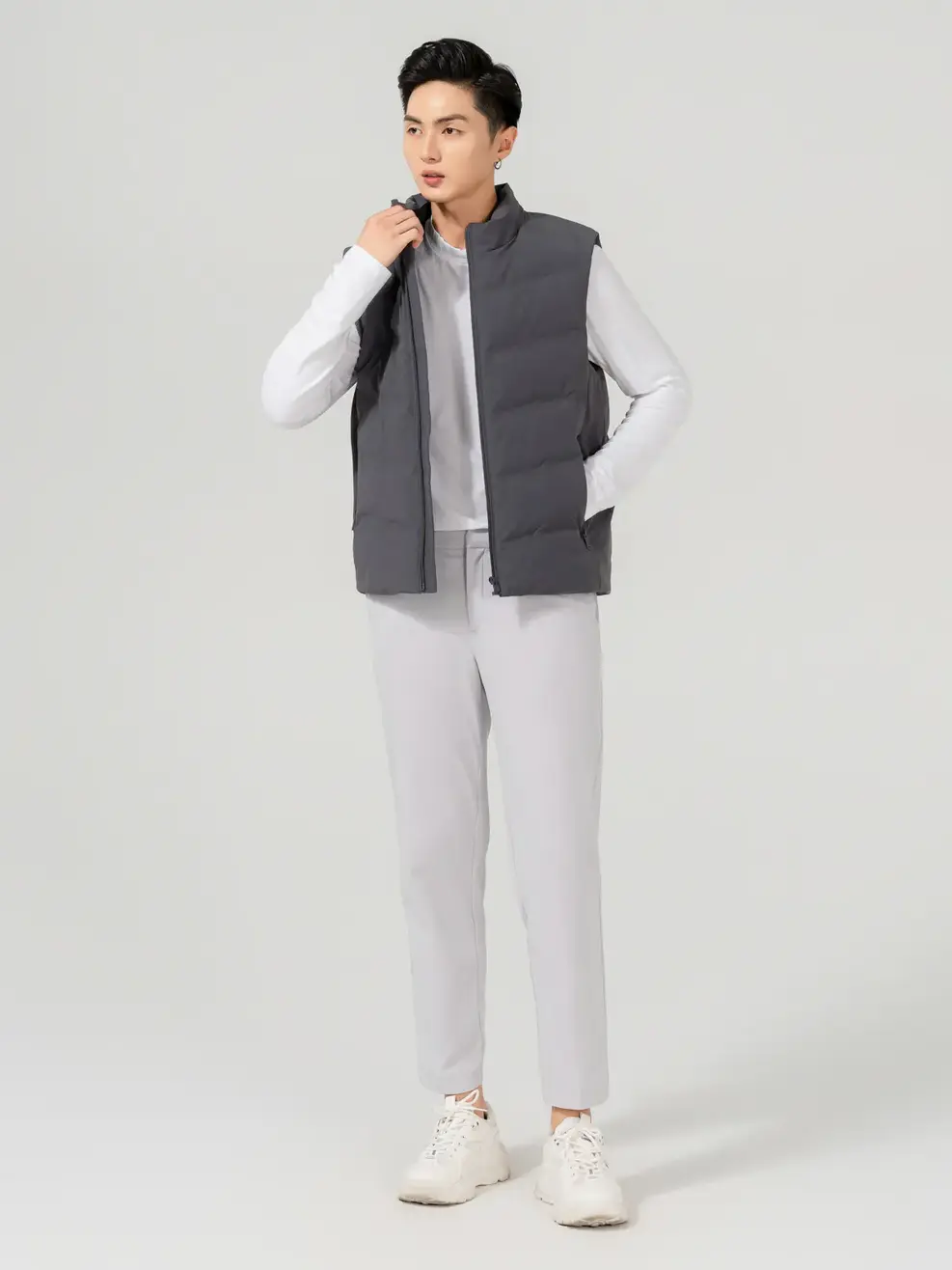 Phao Vip Nam Gile Ép Bonding - Ghi Đậm - M