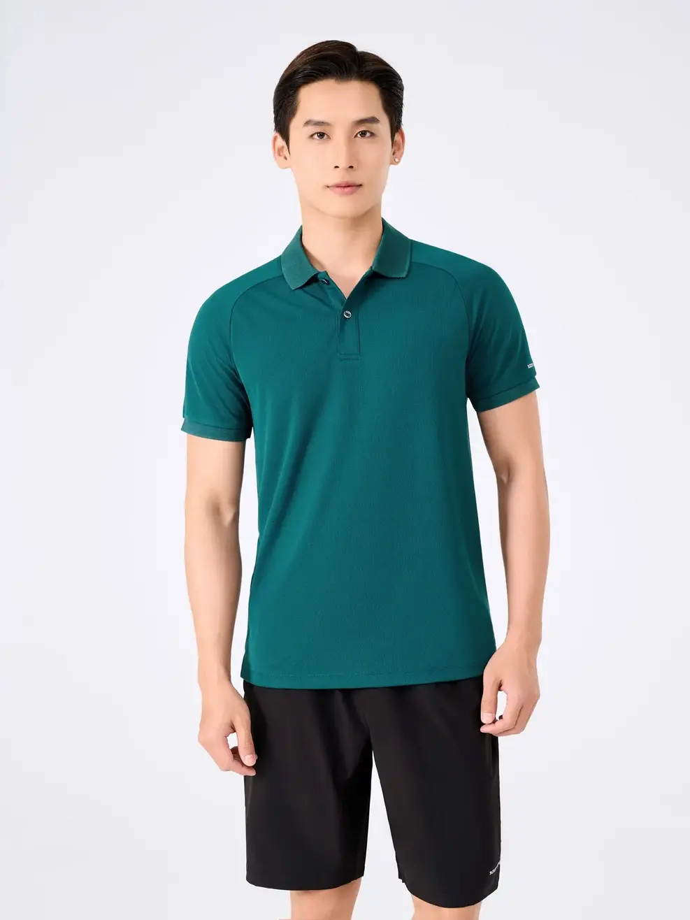 Polo Nam Yody Sport Tay Raglan Xẻ Tà - Xanh - M