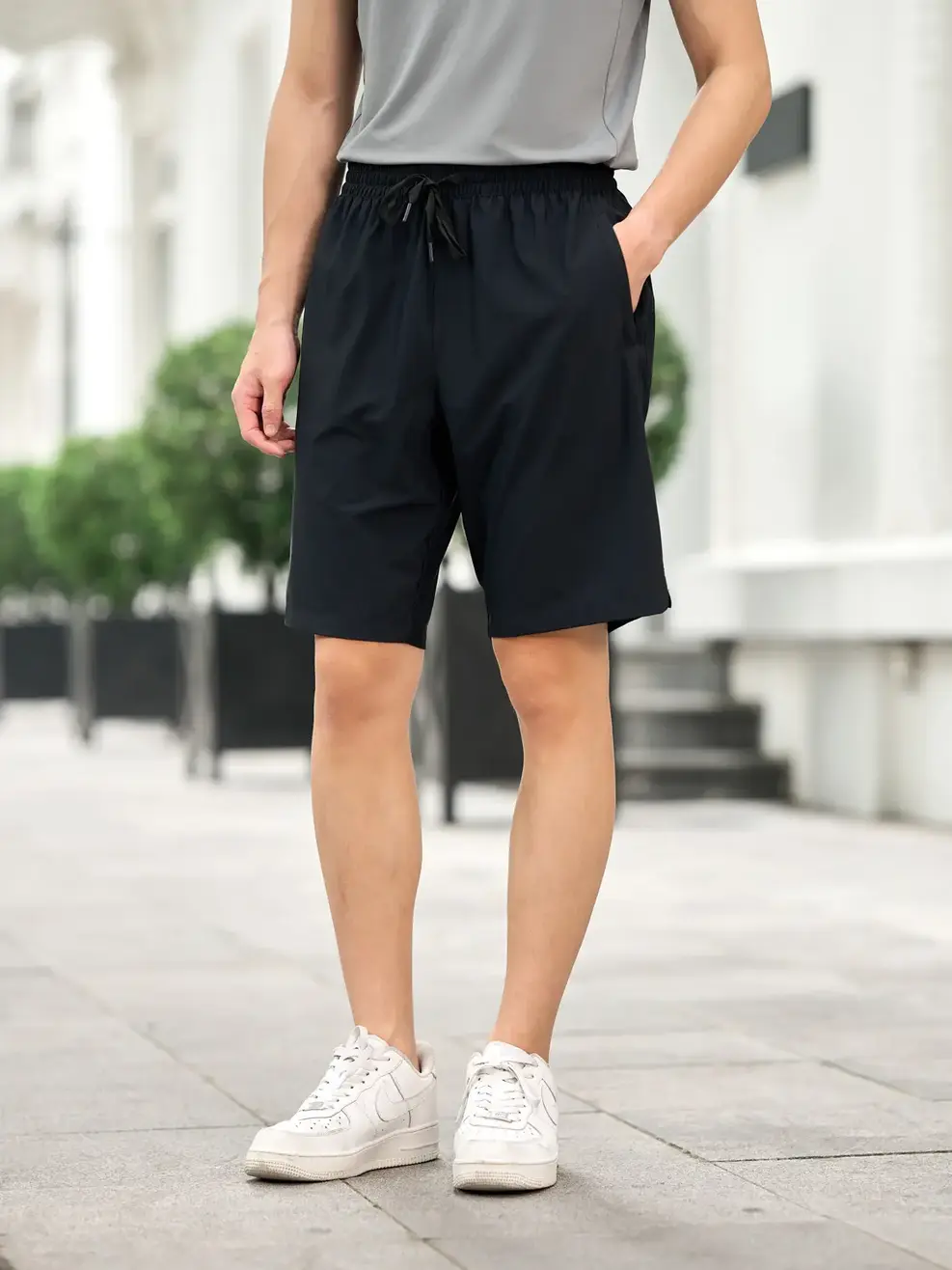 Quần sooc nam in sườn 02 - Đen - 29